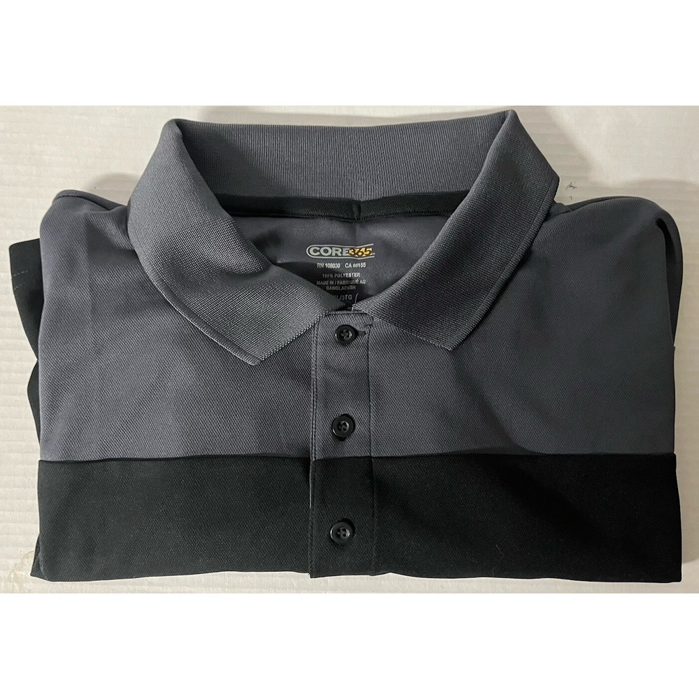 Core 365 SS‎ Golf Polo 3XL Black/Gray (Logo On Sleeve)